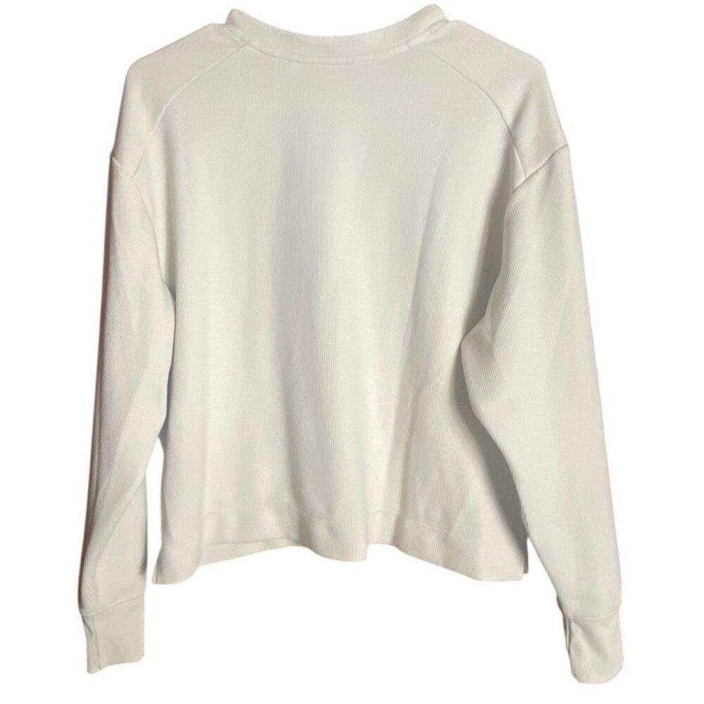 Free Fly Bamboo Waffle Henley Pullover Cream Women Long Sleeve Top M - Picture 3 of 5